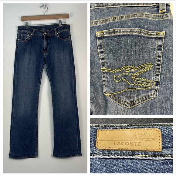 Lacoste Alligator Gator pocket straight leg jeans Size 30 - Picture 1 of 9